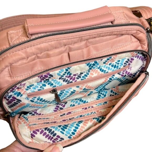 Lug Trolley CB Bag in Blush. (pink) Adjustable Crossbody strap and handle - Picture 9 of 15